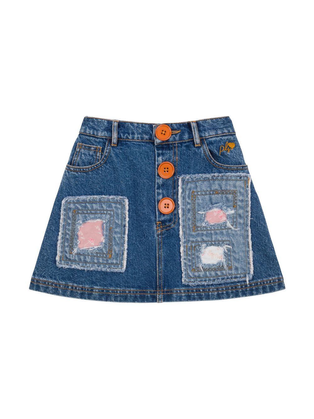 Patchwork denim skirt - Blue