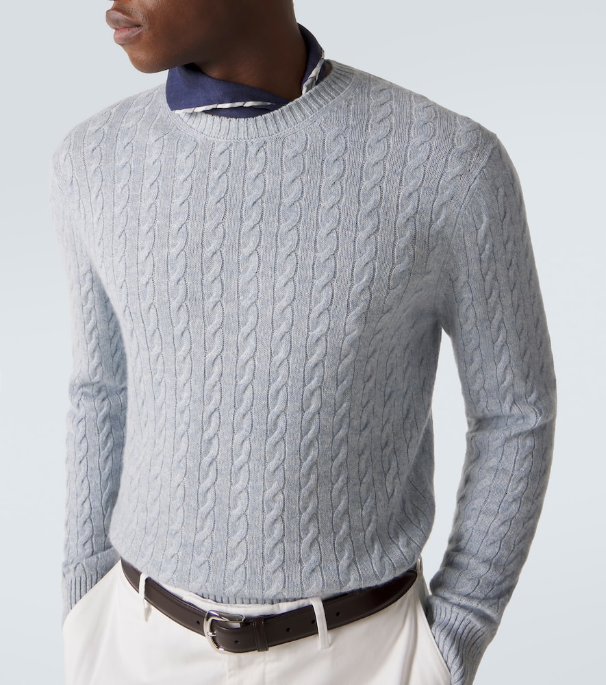 Cable-knit cashmere and linen sweater