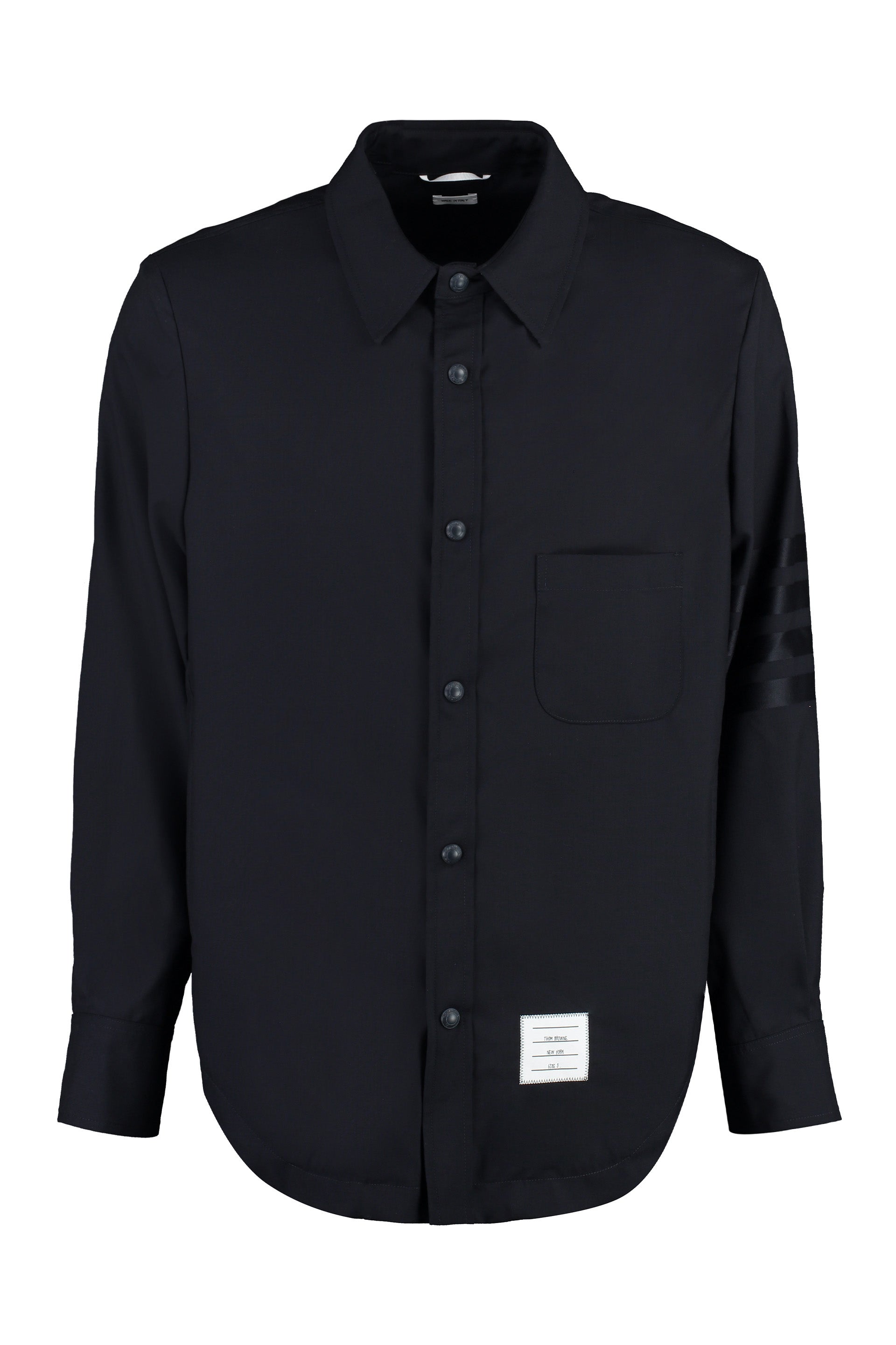 4-bar Detailed Wool Overshirt