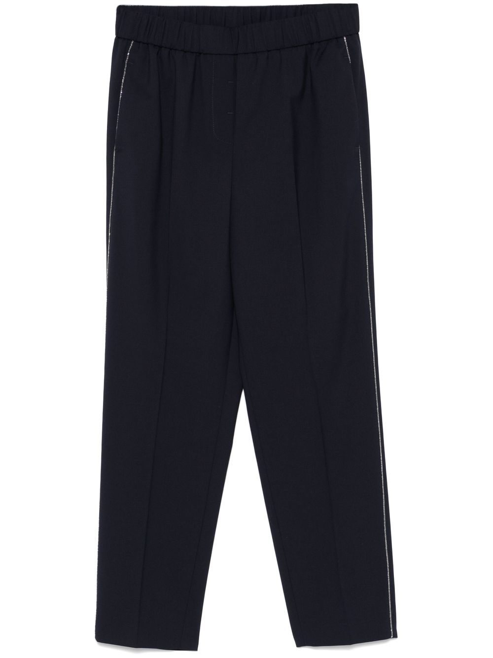 Beaded-trim trousers - Grey