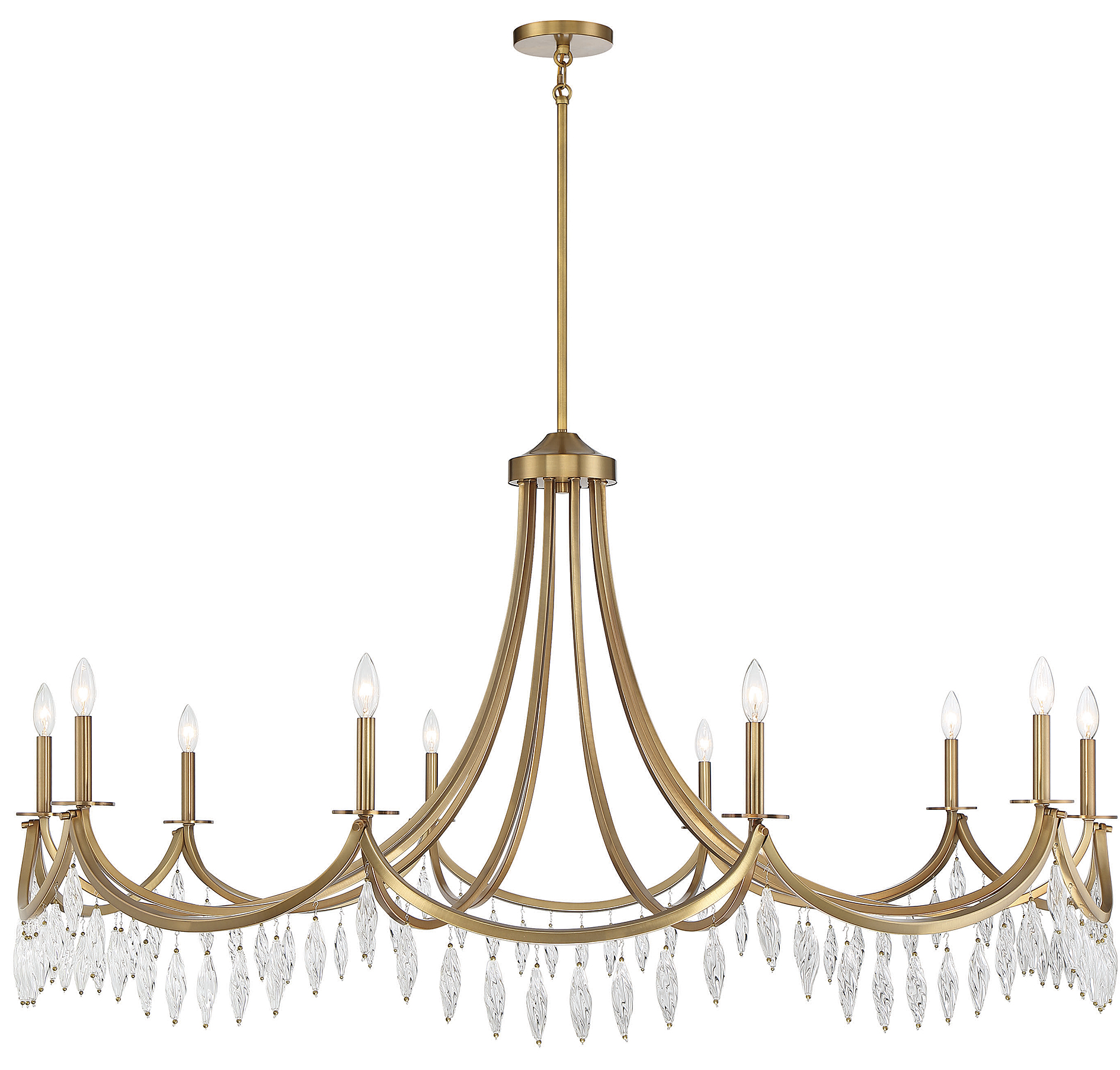 Kameron 10-Light Chandelier in Warm Bra