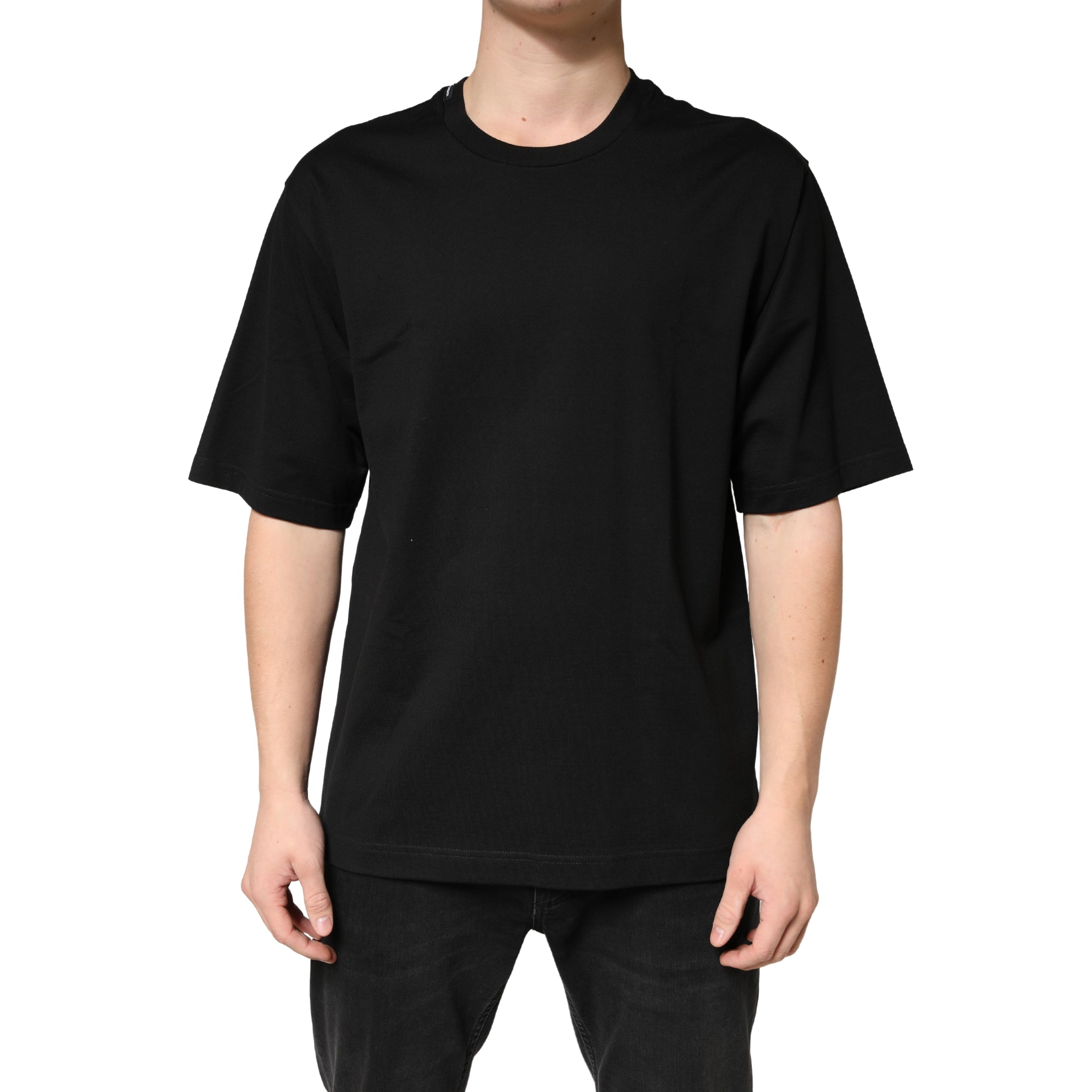 Cotton Crewneck T-Shirt — Black