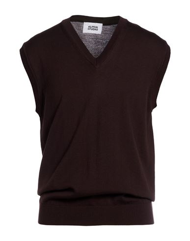 Man Sweater Dark brown Size 40 Merino Wool