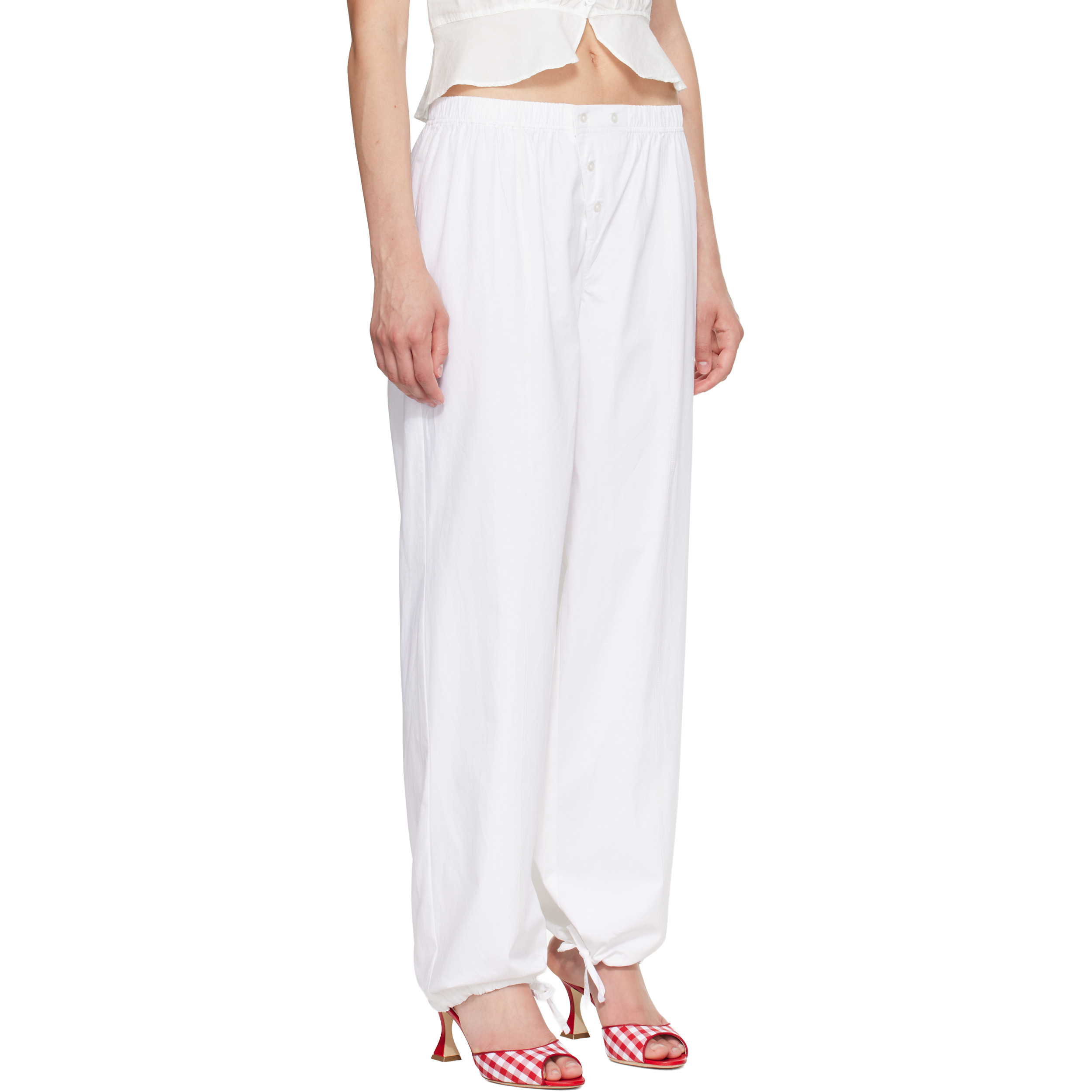 White Poplin Trousers