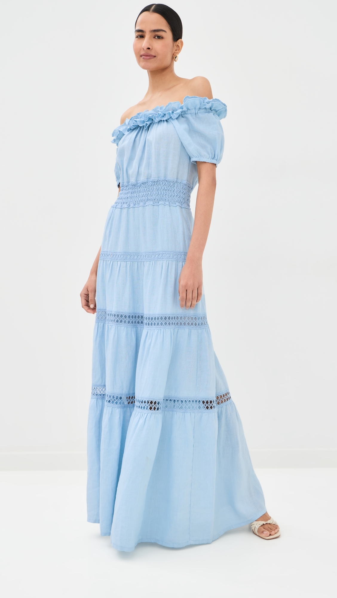 Angara Linen Dress Cloud
