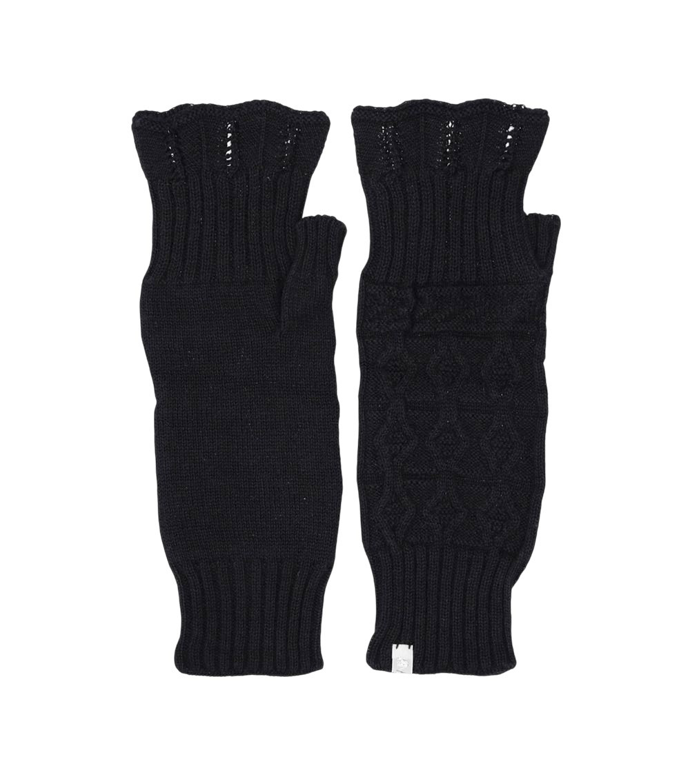 Black Finglerless Knitted Gloves