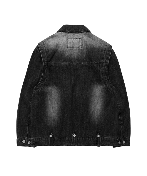 FADED DENIM JACKET BLACK