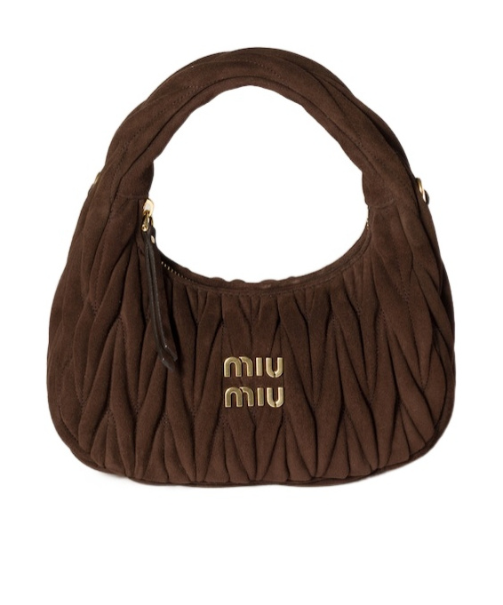 Wander matelassé suede bag