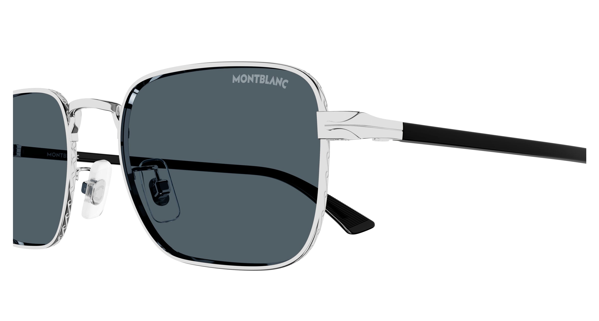 Montblanc Man Montblanc MB0339S 003 Sunglasses Metal Silver Blue Squared