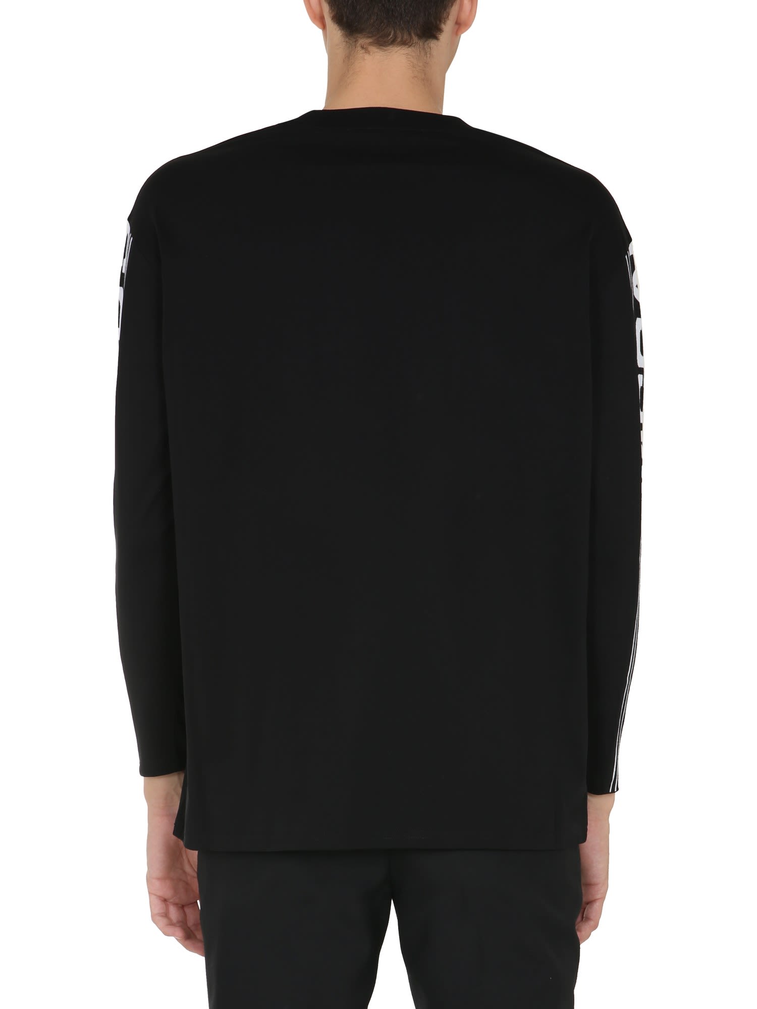 Logo sleeve round neck top