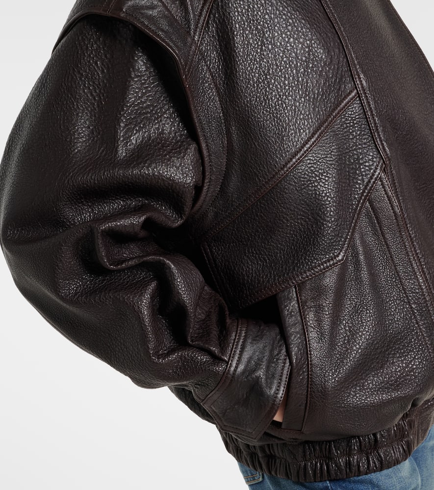 Micah leather bomber jacket