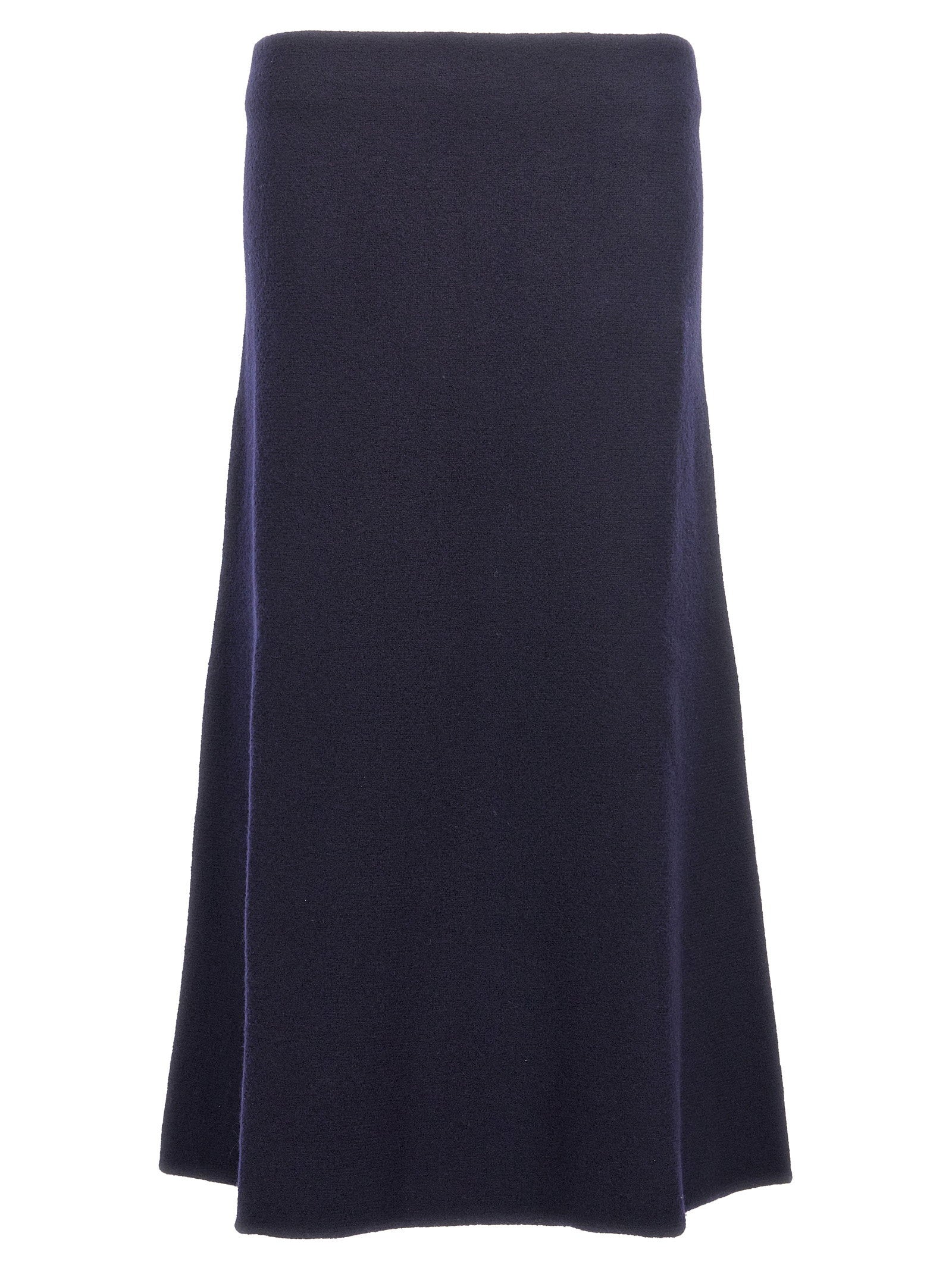 Long Wool Skirt — Navy