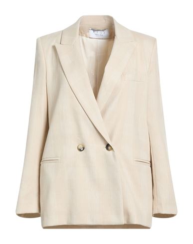 Woman Blazer Beige Size 10 Polyester, Linen, Viscose, Elastane