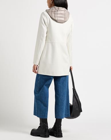 Woman Overcoat & Trench Coat Ivory Size 6 Cotton, Polyethylene, Polyurethane, Polyester
