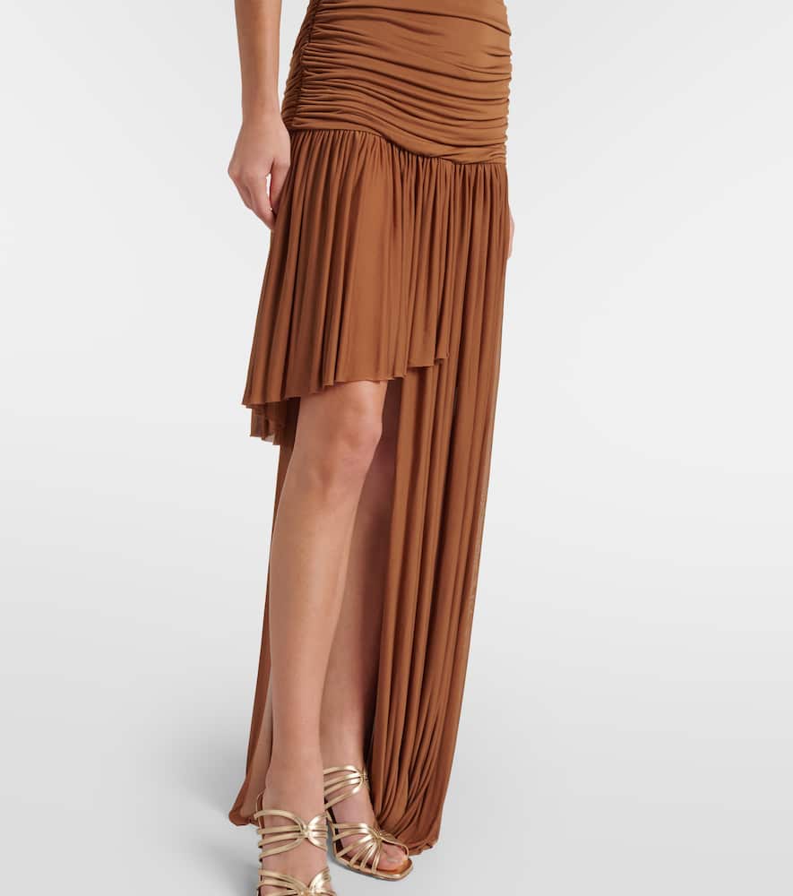 Theron draped ruched gown