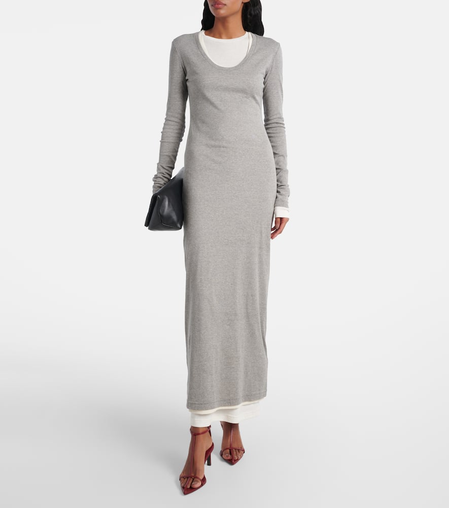 Layered cotton jersey maxi dress