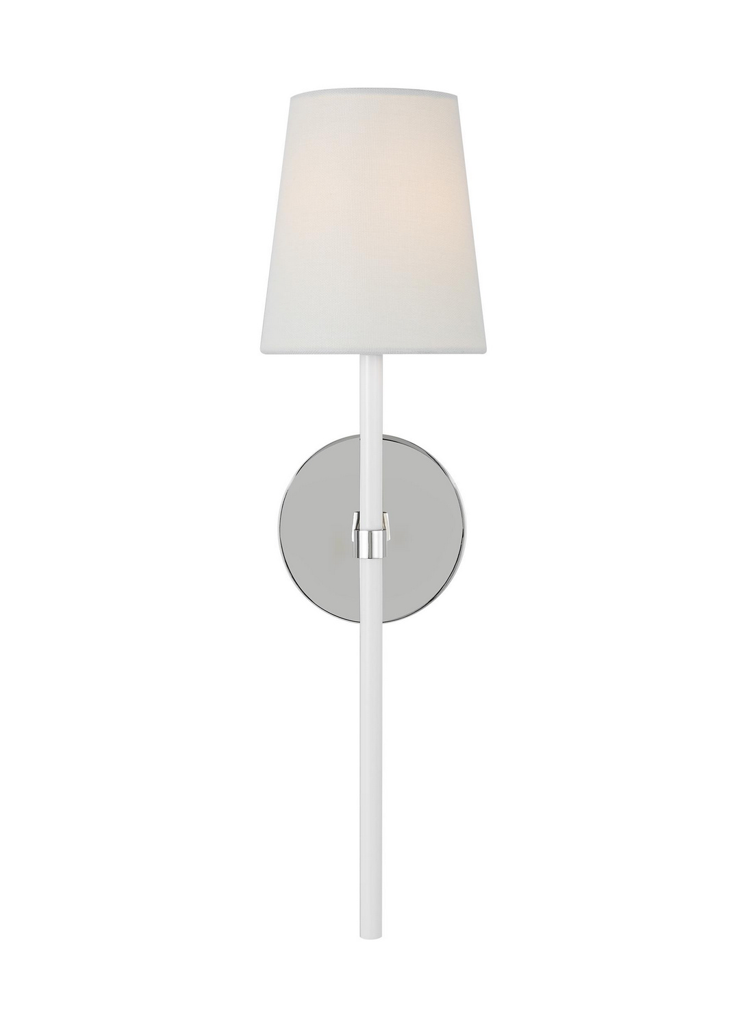 Visual Comfort Studio Monroe Wall Sconce in Polished Nickel And Gloss White by Kate Spade New York