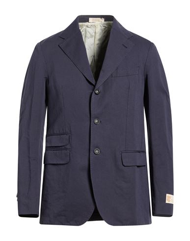 Man Blazer Navy Size 38 Cotton, Linen
