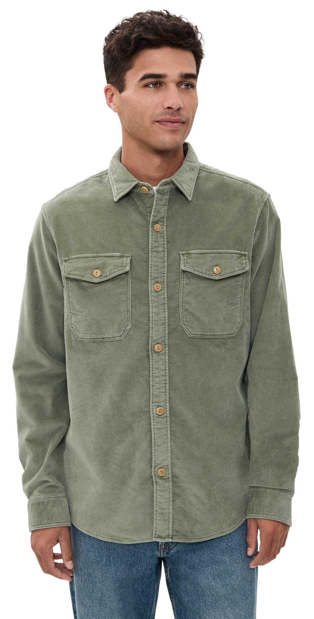 Stretch Terry Corduroy Workshirt Light Pine