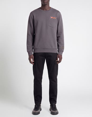 Man Sweatshirt Charcoal Size XXL Cotton