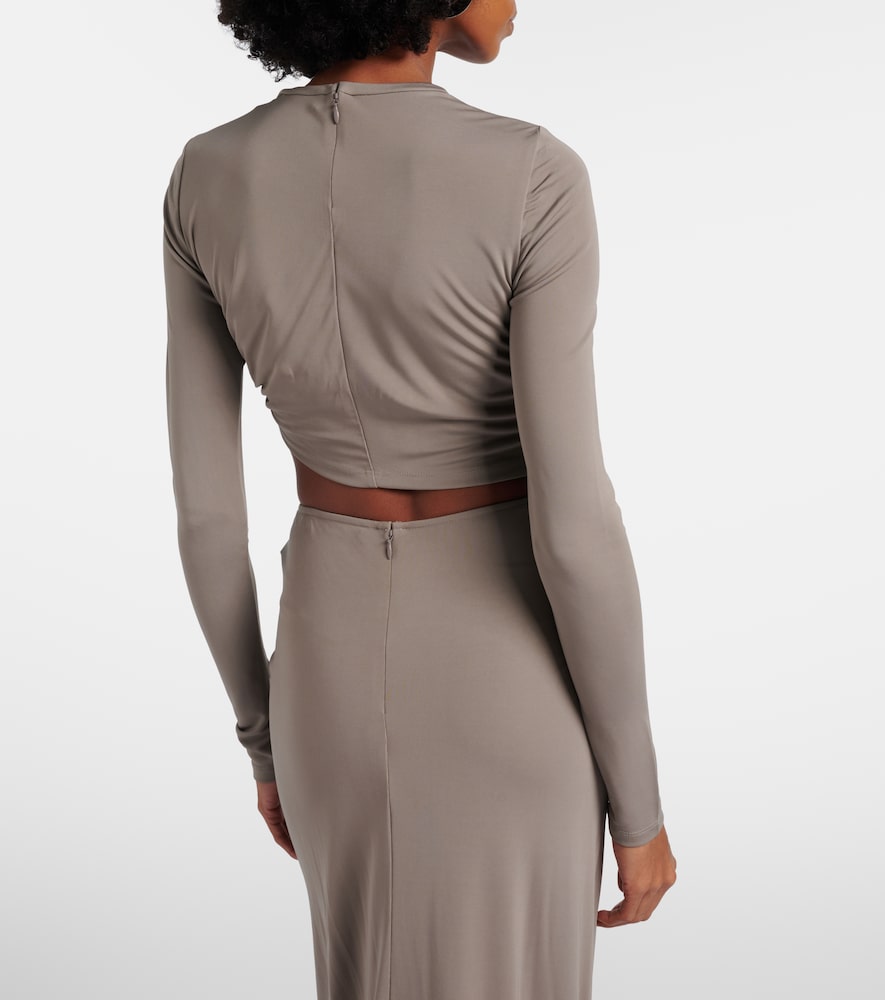 Bezel Quartz asymmetric jersey crop top
