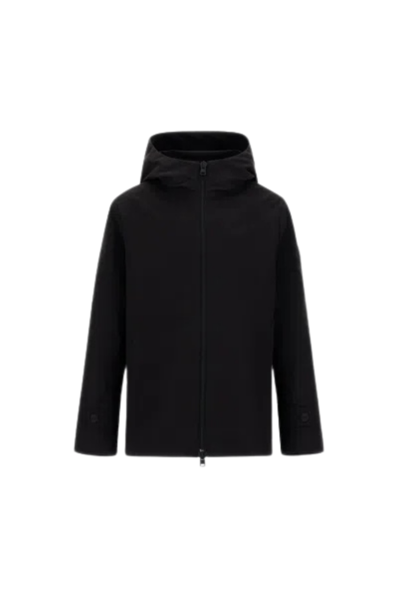 Hooded Nylon Jacket — Black