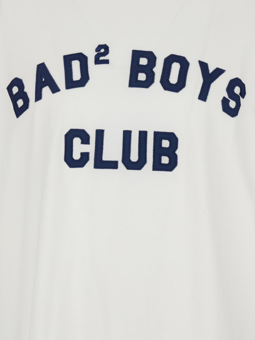 White T-Shirt With Logo Print On The Front In Cotton Man