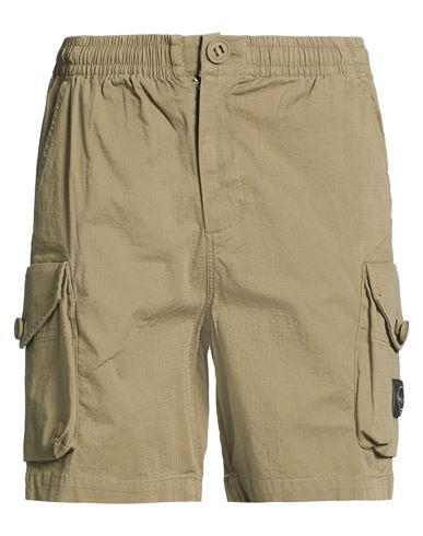 Man Shorts & Bermuda Shorts Military green Size S Cotton, Elastane