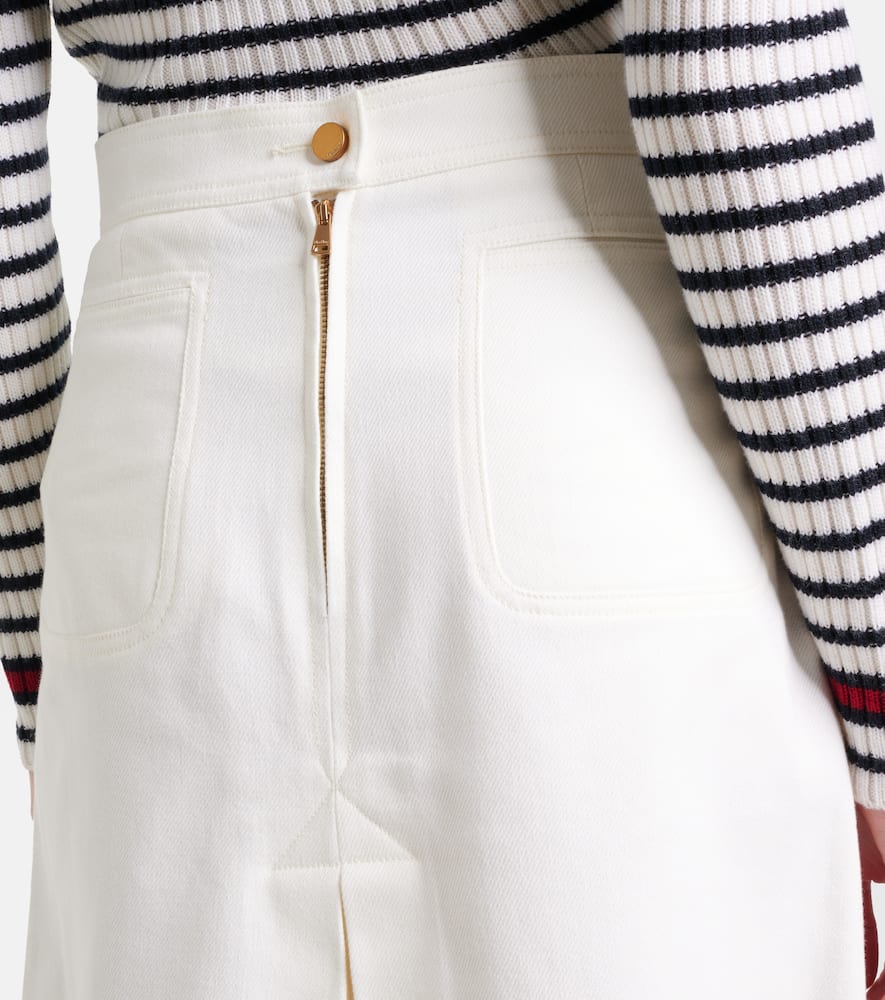 Renoir pleated cotton midi skirt
