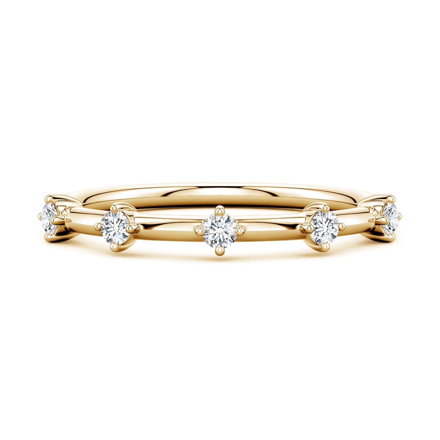 Angara 2 MM Round Diamond Five-Stone Station Ring in 18K Yellow Gold