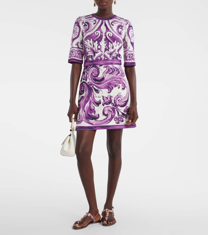 Majolica cotton-blend minidress