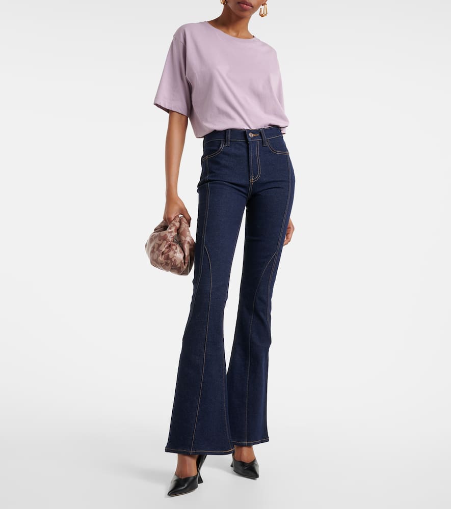 Seamed Megaflare high-rise flared jeans