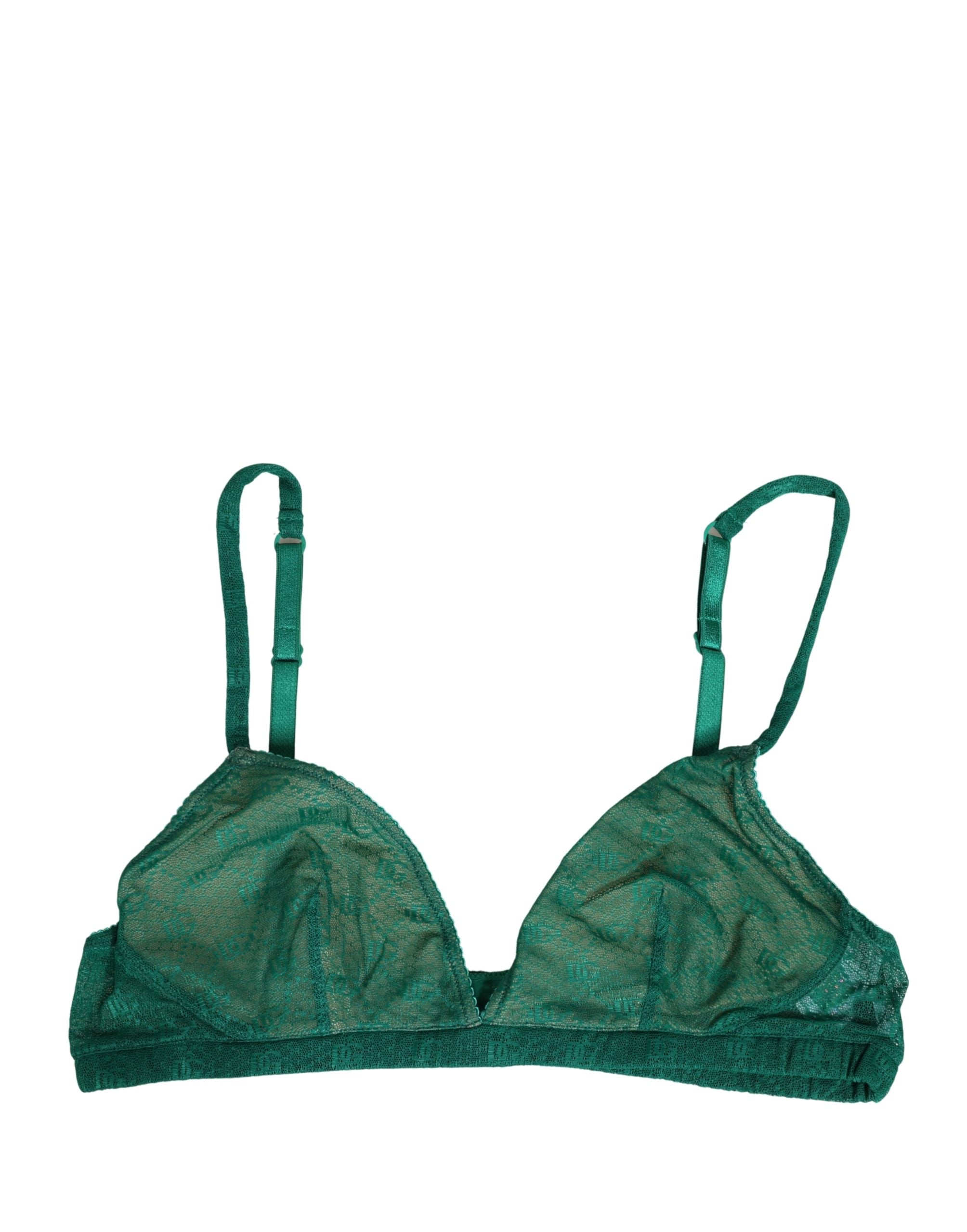 Nylon Stretch Soft Cup Soft Cup Bra — Green