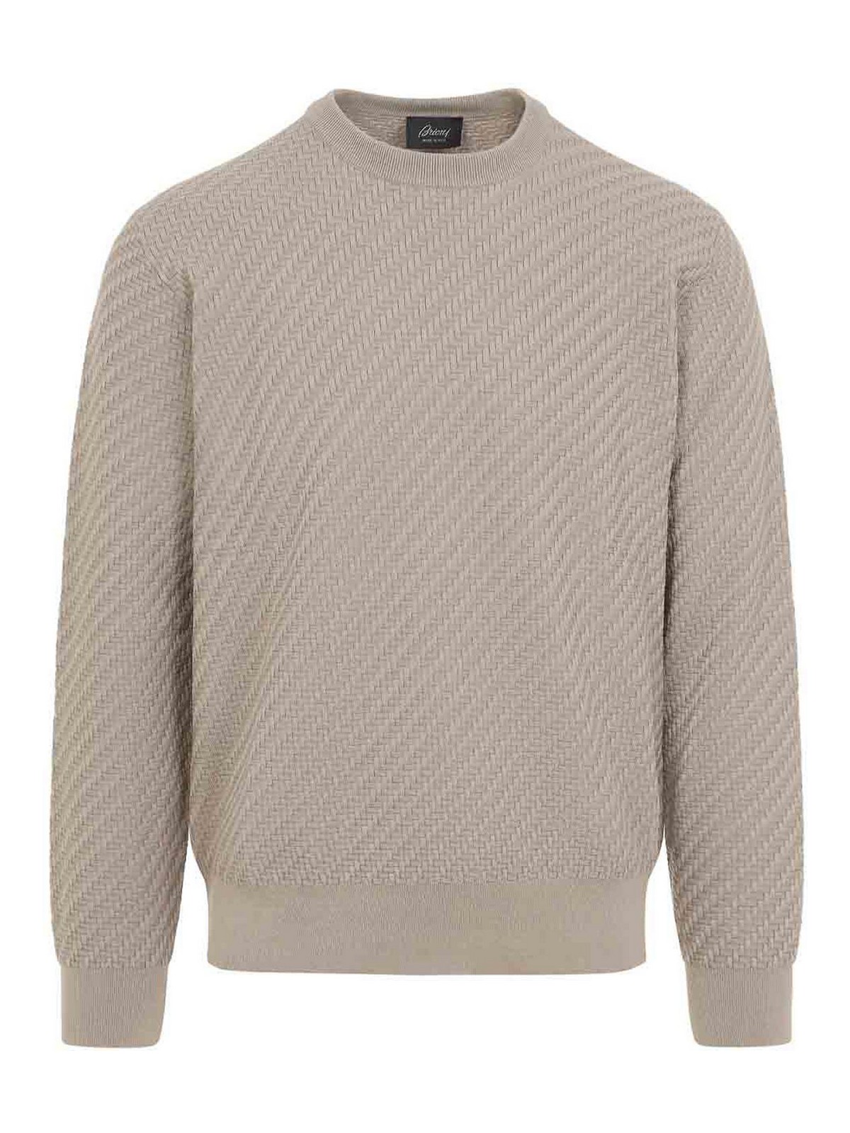 Brioni - cotton silk pullover crew neck long sleeve