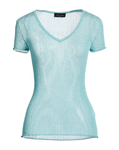 Woman Sweater Turquoise Size M Viscose, Metallic Polyester