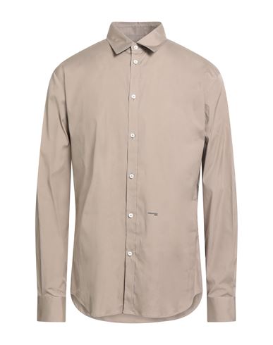 Man Shirt Taupe Size 40 Cotton, Elastane