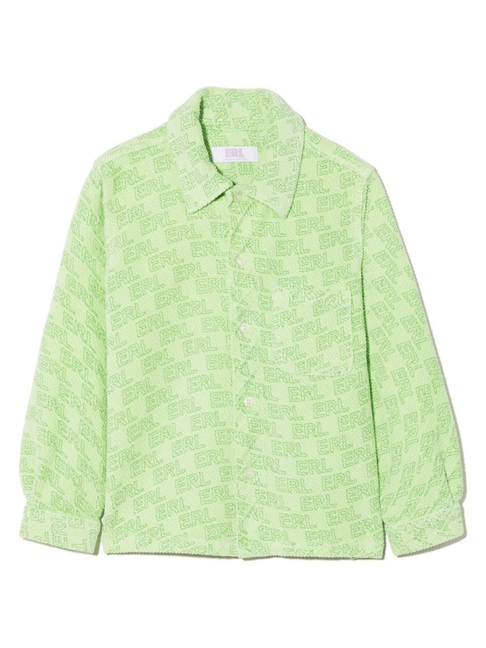 Logo-print corduroy shirt - Green