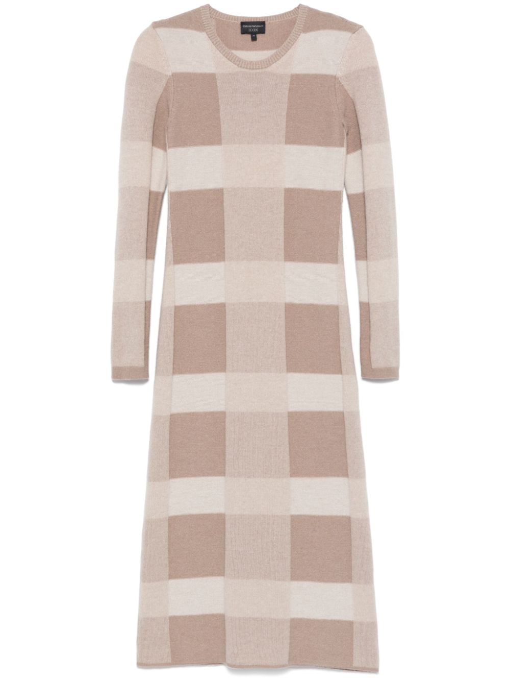 Checked midi dress - Neutrals