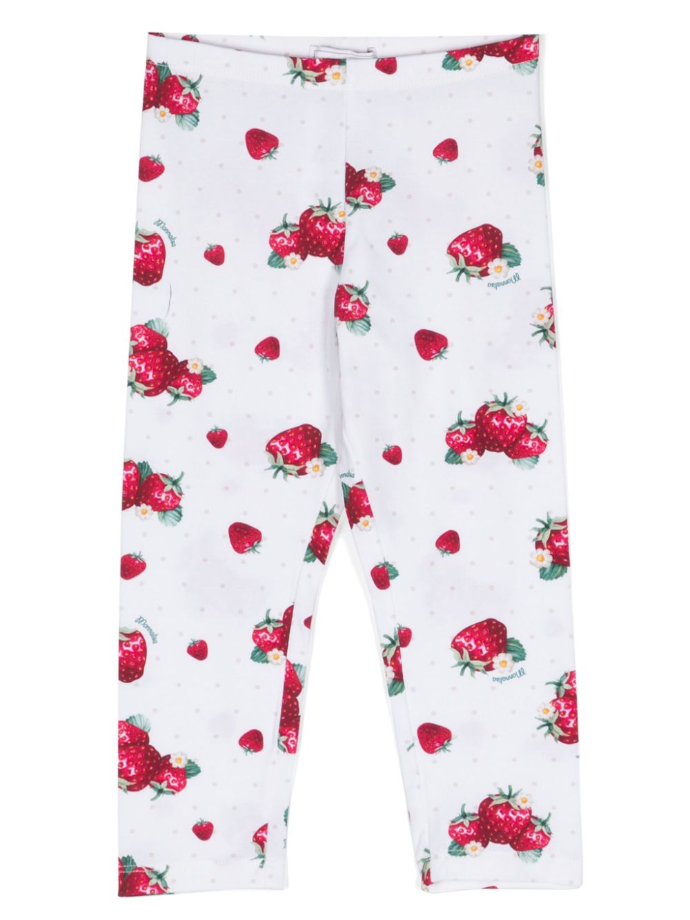 Fruit-print elasticated-waistband leggings - White