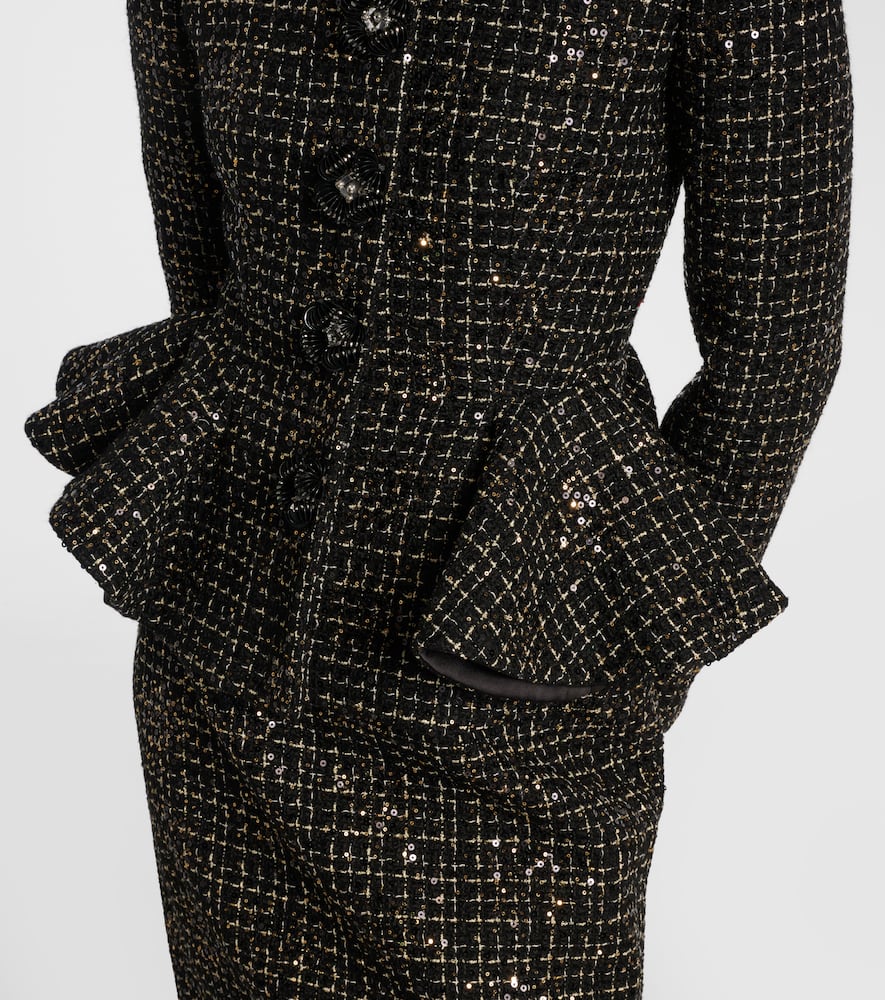 Tomomi sequined peplum tweed jacket