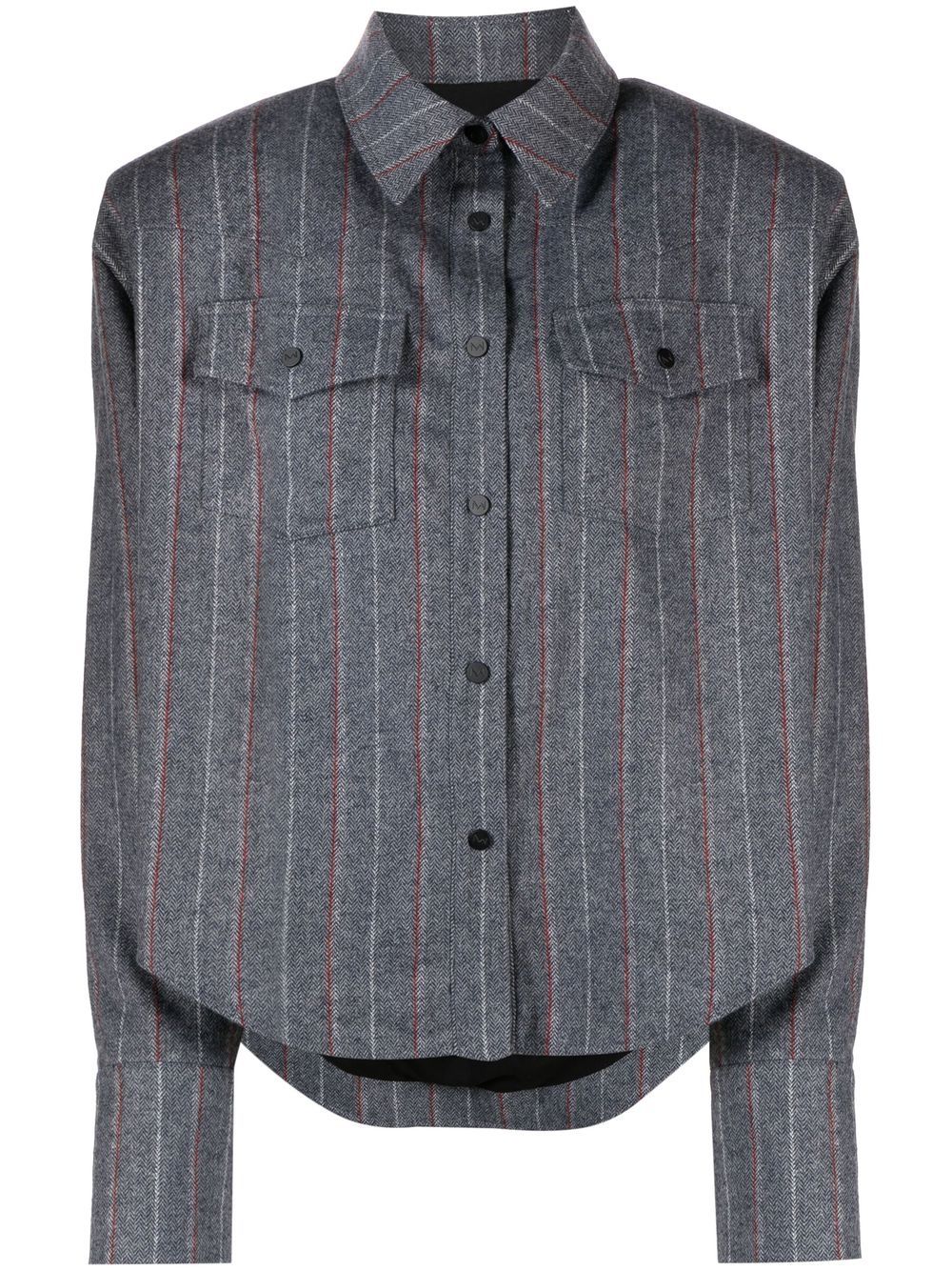 Pinstripe button-up shirt - Grey