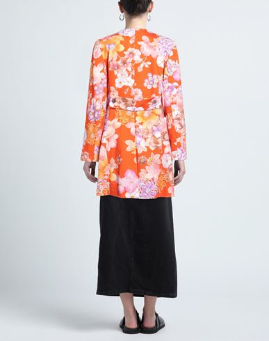 Woman Overcoat & Trench Coat Orange Size 10 Acetate, Viscose