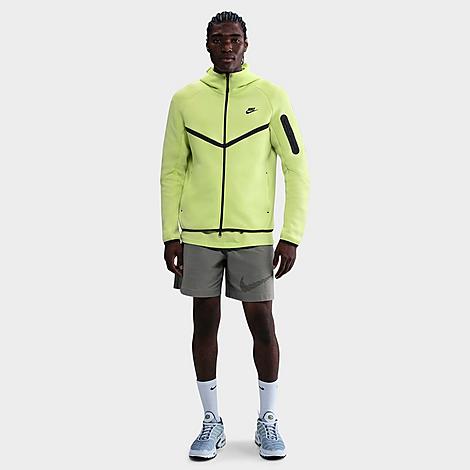 Men's Tech Full-Zip Fleece Windrunner Hoodie in Light Lemon Twist/Black