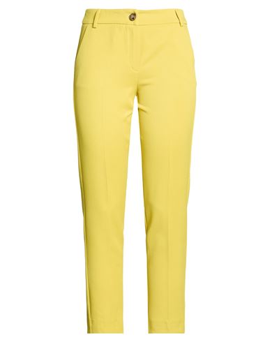 Woman Pants Mustard Size 6 Polyester, Elastane