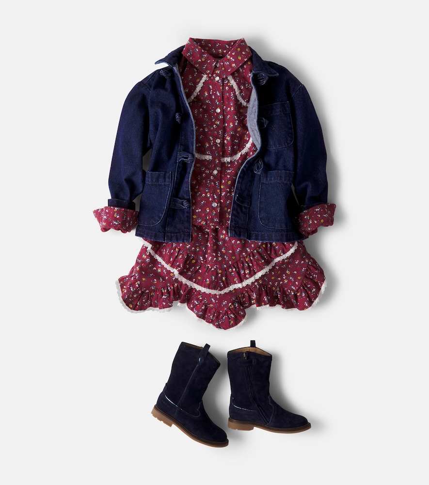 Bloom floral ruffled cotton skirt
