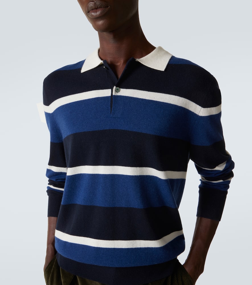 Striped cashmere polo sweater