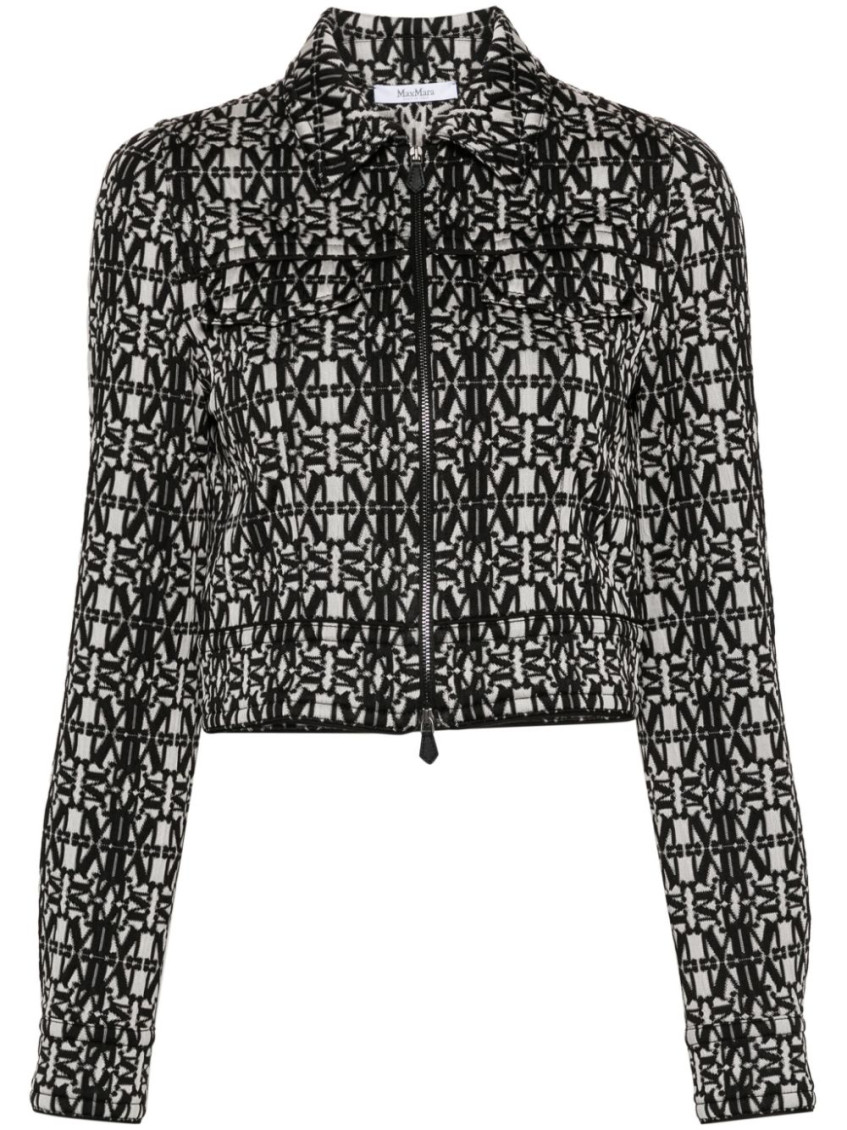 All-over Patterned Zip-up Jacket
