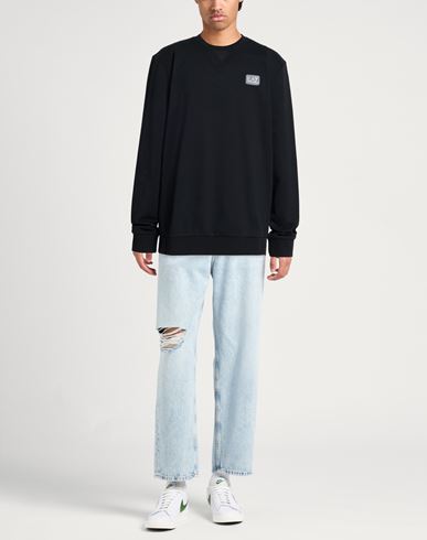 Man Sweatshirt Black Size 3XL Cotton, Polyamide