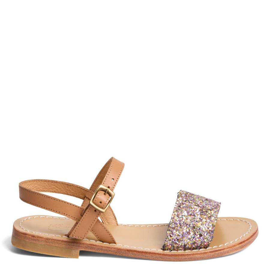 Girls Apis Glitter Leather Sandals