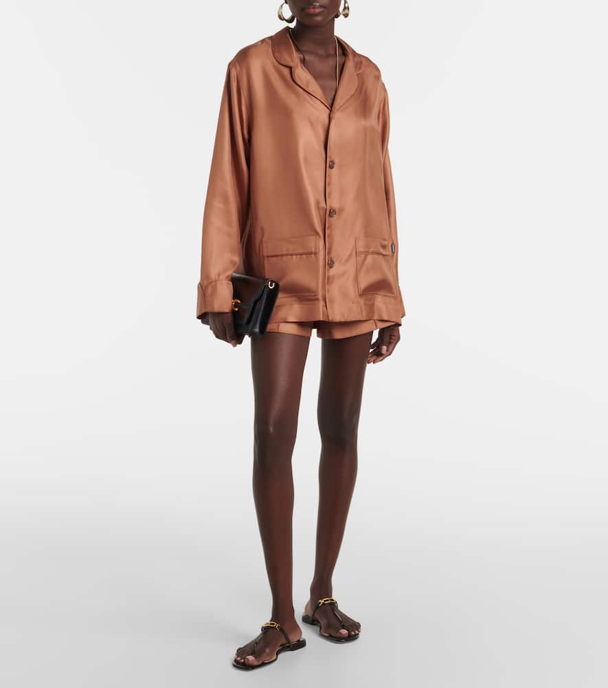 Silk twill shorts